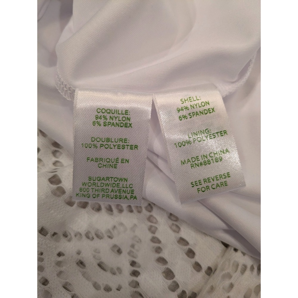 NEW Lilly Pulitzer Somerset Dress Sz: M Nylon Scalloped Lace Lined Cold Shoulder - Picture 9 of 16